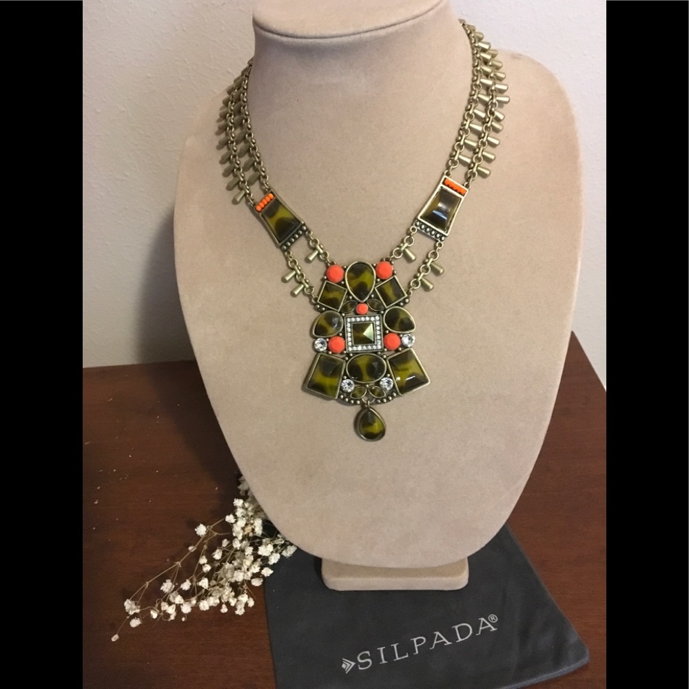 Silpada Brass and Resin Stone Necklace